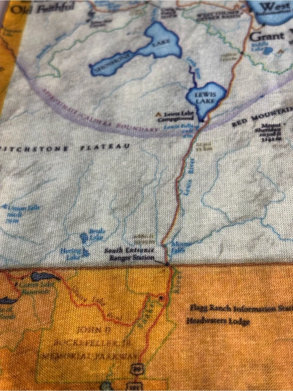 Yellowstone National Park Map Neck Gaiter Headwear Bana Scarf McGovern & Co